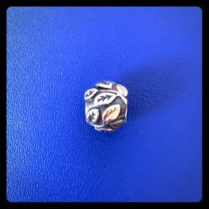 Authentic Pandora Silver & Gold Leaf Charm